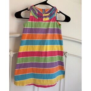 Hanna Andersson ORGANIC cotton Colorful Dress Stripes size 100 sz 4 US